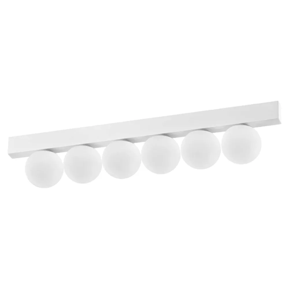 Plafoniere Moderne-Ideal Lux ping pong pl6 plafoniera 6 luci led 18w 3000k bianca