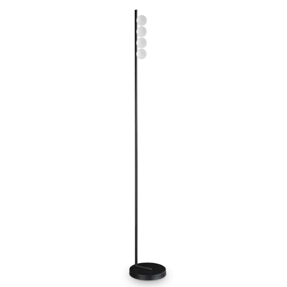 Lampade Da Terra-Ideal Lux ping pong pt4 lampada da terra nera led 12w 3000k
