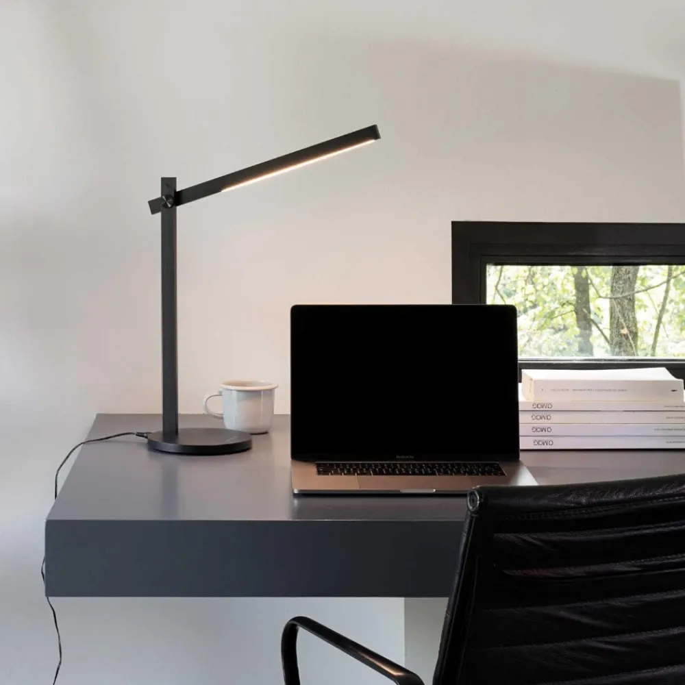 Lampade Da Tavolo-Ideal Lux pivot tl lampada da scrivania ufficio orientabile nera