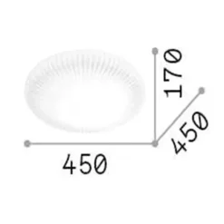 Plafoniere Moderne-Ideal Lux plafoniera atrium pl d45 vetro bianco plisse' led 21w 3000k