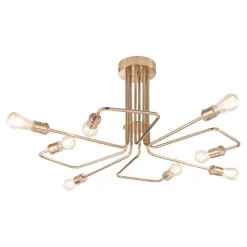 Plafoniere Moderne-Ideal Lux plafoniera moderna triumph pl8 ottone otto luci per salotto