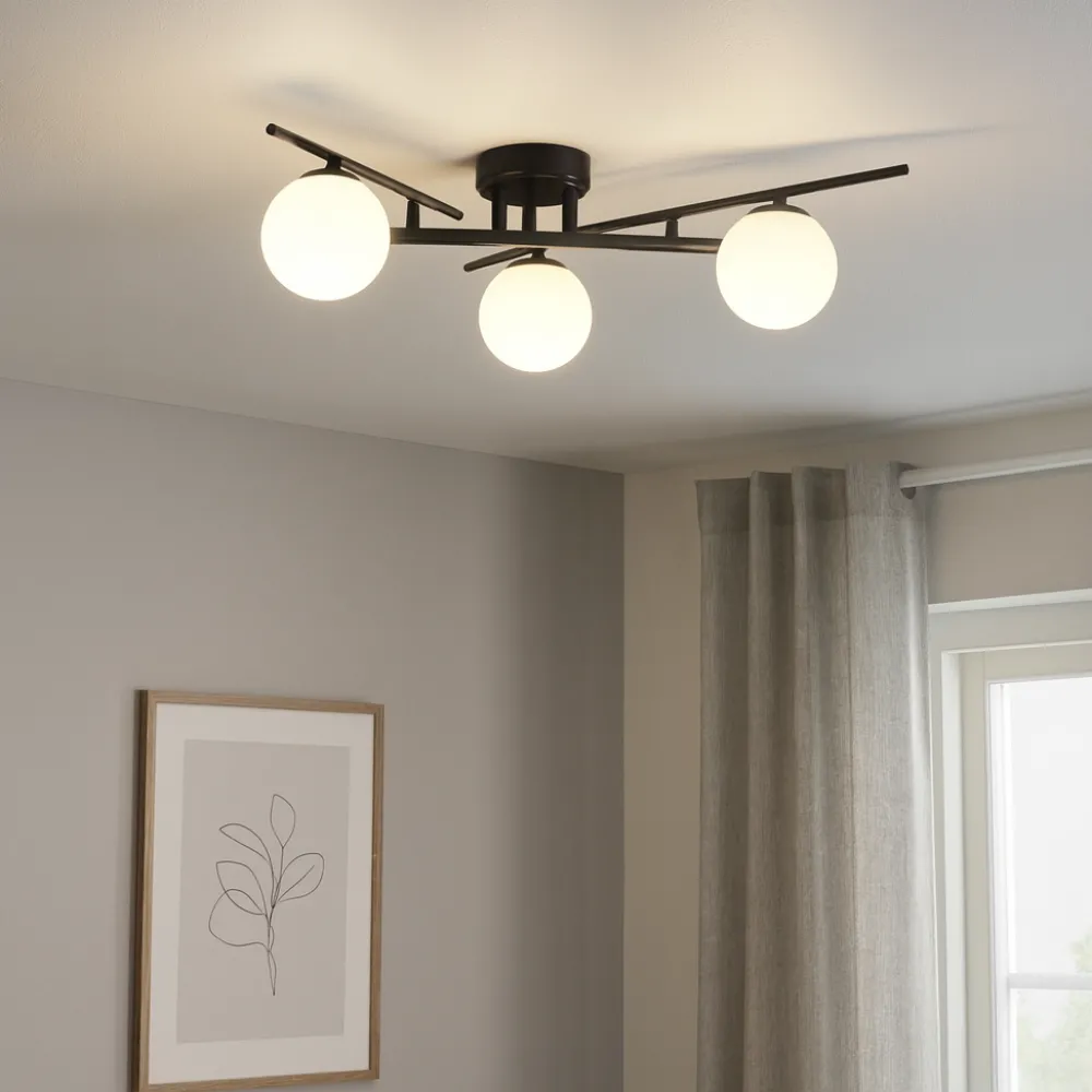 Plafoniere Moderne-Ideal Lux plafoniera moderna atlas pl3 nera