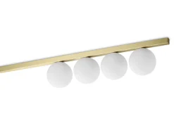 Plafoniere Moderne-Ideal Lux plafoniera moderna ottone binomio pl4 sfere vetro bianco opaco