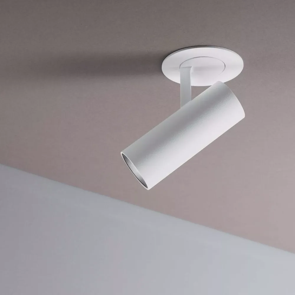 Faretti Da Incasso-Ideal Lux play fi faretto da incasso cilindro bianco orientabile