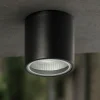 Faretti Da Esterno-Ideal Lux pl1 faretto da soffitto per esterno cilindro nero ip44