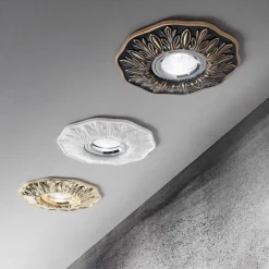 Faretti Da Incasso-Ideal Lux polka fi faretto da incasso a soffitto ottone oro