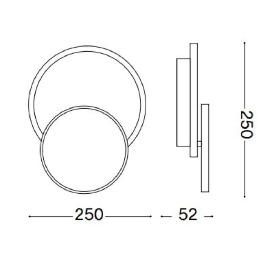 Applique Da Parete-Ideal Lux pouche ap round applique led 3000k moderna