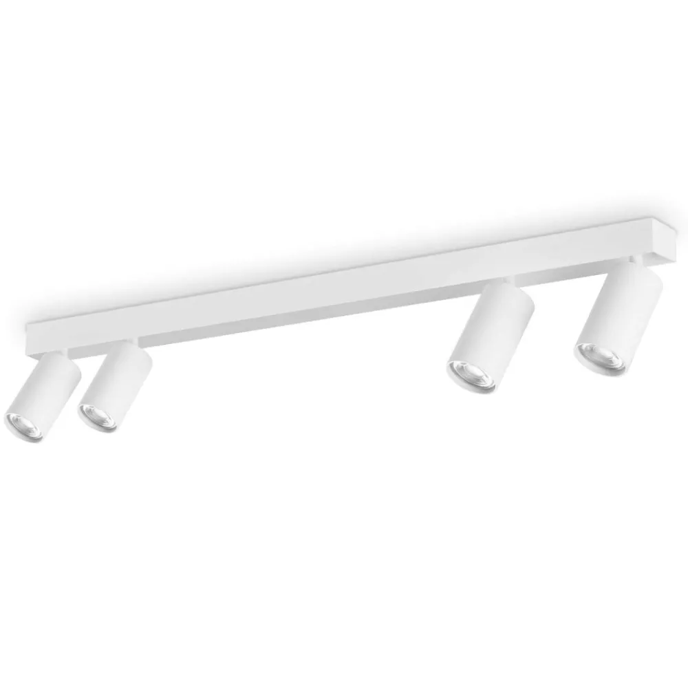 Plafoniere Moderne-Ideal Lux profilo bianco plafoniera con 4 faretti led 7w 3000k