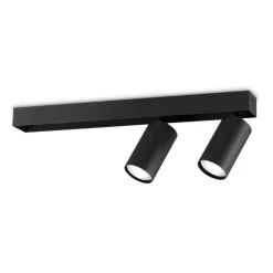 Plafoniere Moderne-Ideal Lux profilo pl2 nero plafoniera con faretti orientabili