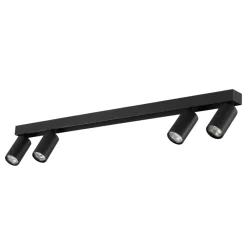 Plafoniere Moderne-Ideal Lux profilo pl4 plafoniera con faretti led orientabili nero