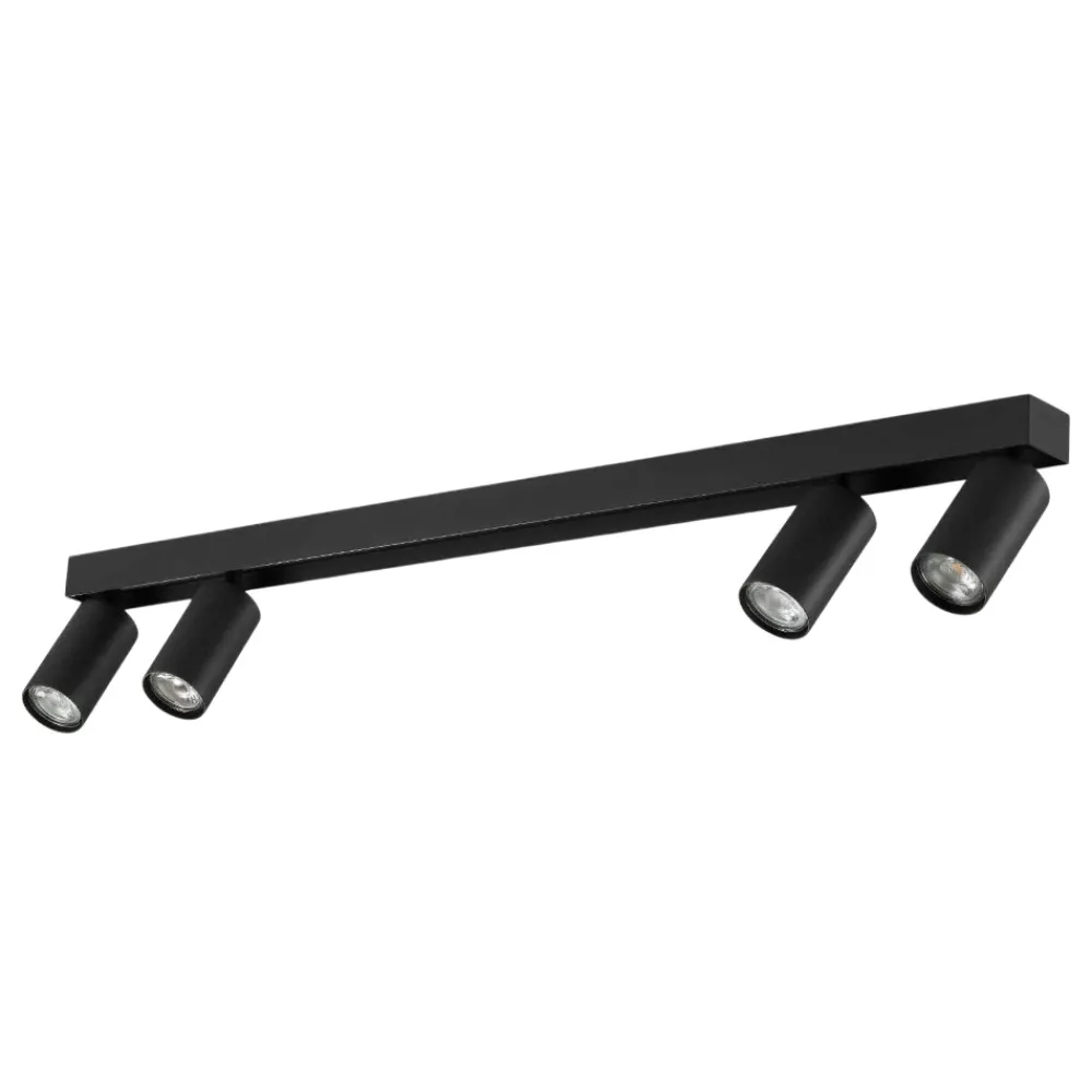Plafoniere Moderne-Ideal Lux profilo pl4 plafoniera con faretti led orientabili nero