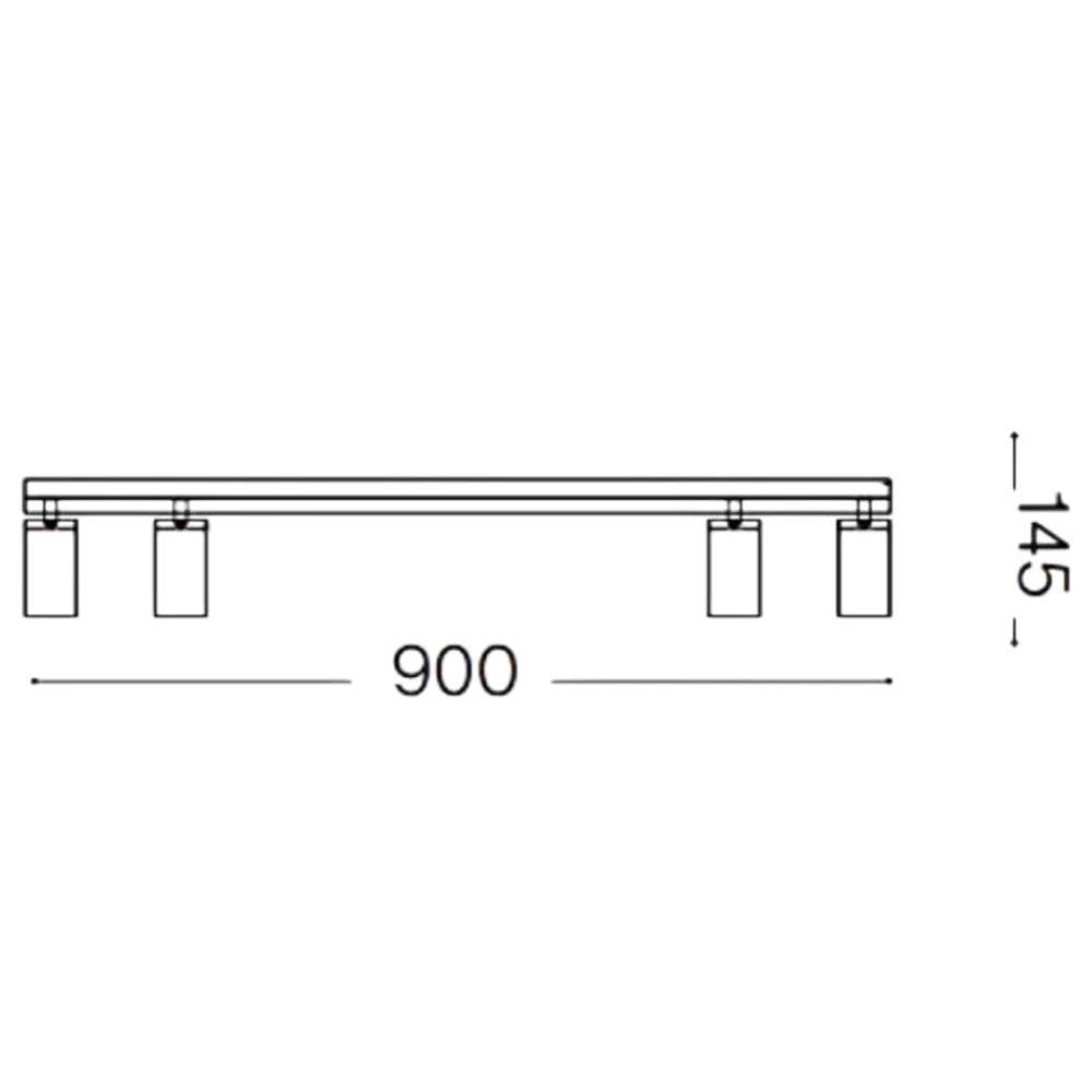 Plafoniere Moderne-Ideal Lux profilo pl4 plafoniera con faretti led orientabili nero