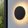 Applique Da Esterno-Ideal Lux punto ap d30 applique per esterno rotonda nera led 16w 3000k