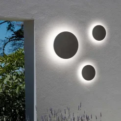 Applique Da Esterno-Ideal Lux punto ap d30 applique per esterno rotonda nera led 16w 3000k