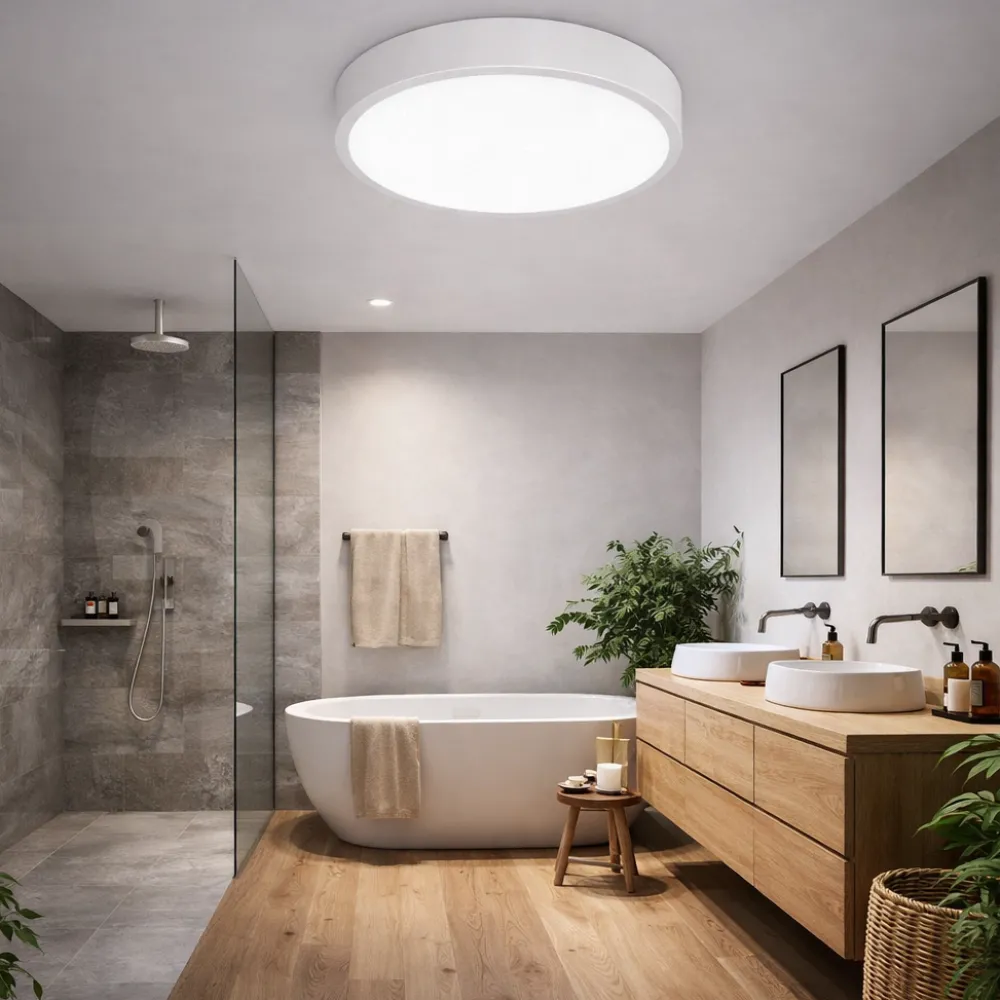Plafoniere Bagno-Ideal Lux ray pl d30 plafoniera da bagno led 13w 3000k 4000k bianca ip44