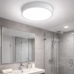 Plafoniere Bagno-Ideal Lux ray pl d40 plafoniera da bagno led 26w 3000k 4000k bianca ip44