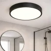 Plafoniere Bagno-Ideal Lux ray pl d40 plafoniera da bagno tonda led 3000k 4000k nera ip44