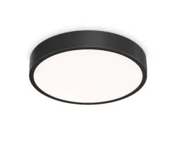 Plafoniere Bagno-Ideal Lux ray pl d40 plafoniera da bagno tonda led 3000k 4000k nera ip44