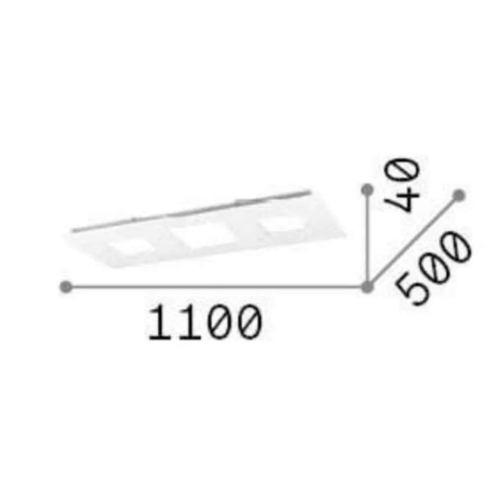 Plafoniere Moderne-Ideal Lux relax pl d110 plafoniera rettangolare led 78w 3000k