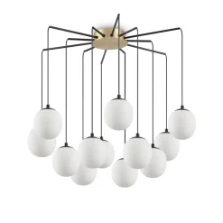 Lampadari Moderni-Ideal Lux rhapsody sp12 lampadario design moderno nero oro