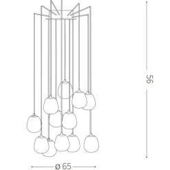 Lampadari Moderni-Ideal Lux rhapsody sp12 lampadario design moderno nero oro