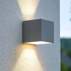 Applique Da Esterno-Ideal Lux rubik ap 3000k applique cubo per esterno grigio ip54