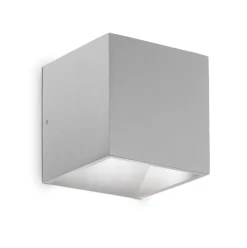 Applique Da Esterno-Ideal Lux rubik ap 3000k applique cubo per esterno grigio ip54