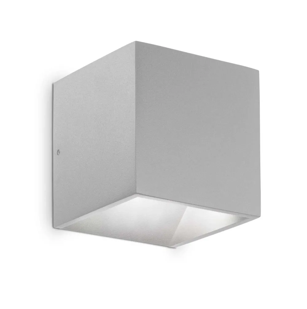 Applique Da Esterno-Ideal Lux rubik ap 3000k applique cubo per esterno grigio ip54