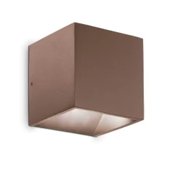Applique Da Esterno-Ideal Lux rubik ap 4000k applique per esterno led cubo ip54 marrone corten