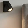 Applique Camera Da Letto-Ideal Lux rudy ap1 square applique per camera da letto nera orientabile gu10 led