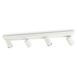 Plafoniere Moderne-Ideal Lux rudy bianco gu10 7w 3000k lampada da soffitto con 4 faretti led