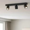 Plafoniere Moderne-Ideal Lux rudy pl3 nero square plafoniera con faretti led 7w 3000k