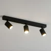Plafoniere Moderne-Ideal Lux rudy pl3 round plafoniera cucina con faretti orientabili nera