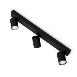 Plafoniere Moderne-Ideal Lux rudy pl3 round plafoniera cucina con faretti orientabili nera