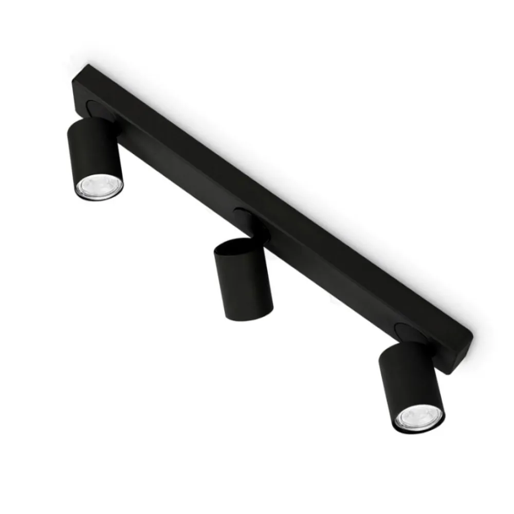 Plafoniere Moderne-Ideal Lux rudy pl3 round plafoniera cucina con faretti orientabili nera