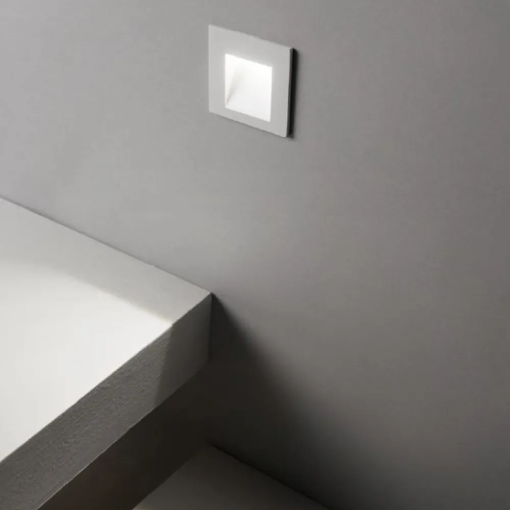 Segnapasso Led-Ideal Lux segnapasso a parete quadrato waldo led 4000k ip65 impermeabile bianco con driver