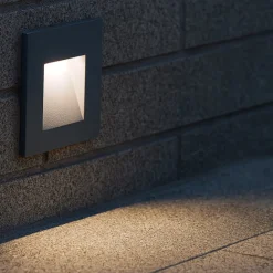 Segnapasso Led-Ideal Lux segnapasso da incasso a muro led 4000k esterno ip65 antracite quadrato con driver