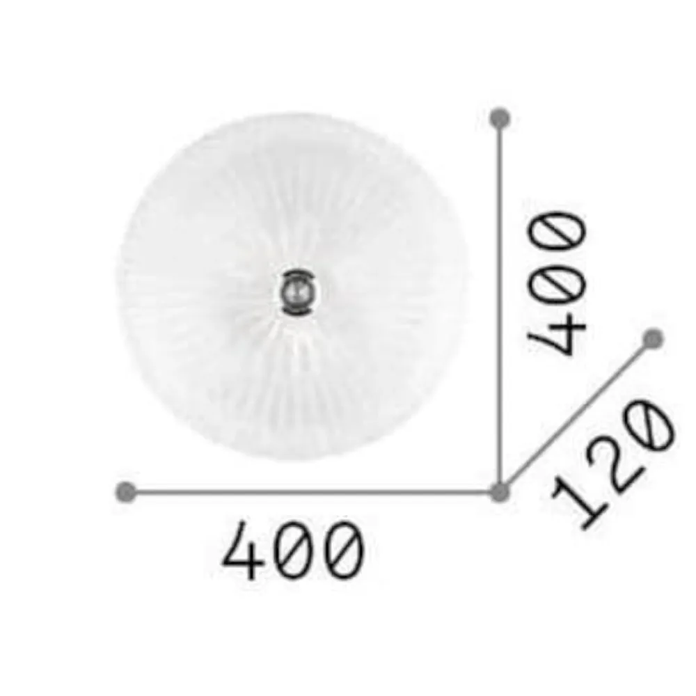 Plafoniere Moderne-Ideal Lux shell pl3 plafoniera camera da letto rotonda vetro trasparente granigliato