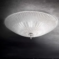 Plafoniere Moderne-Ideal Lux shell pl6 plafoniera per camera da letto rotonda di cristallo trasparente