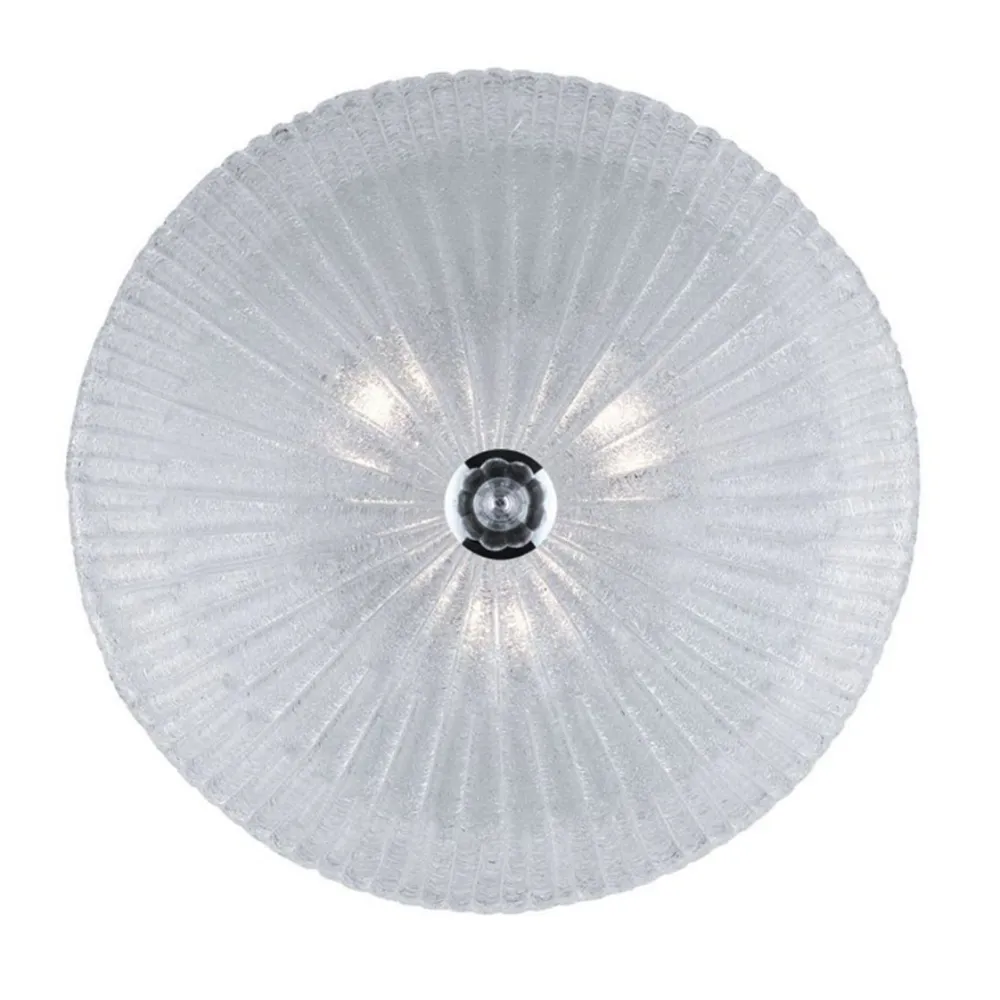 Plafoniere Moderne-Ideal Lux shell pl6 plafoniera per camera da letto rotonda di cristallo trasparente
