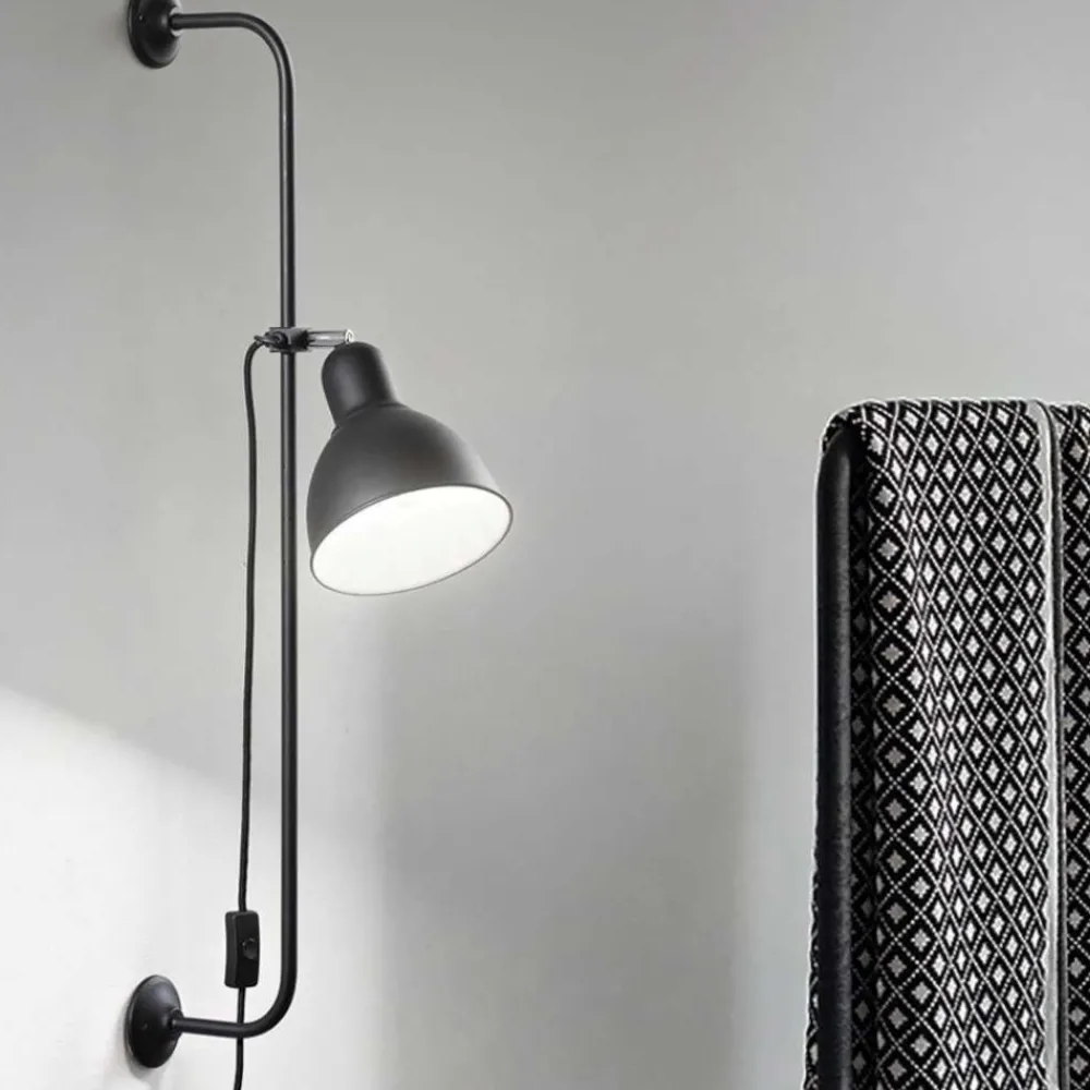 Applique Da Parete-Ideal Lux shower ap1 applique design orientabile nero opaco