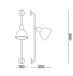 Applique Da Parete-Ideal Lux shower ap1 applique design orientabile nero opaco