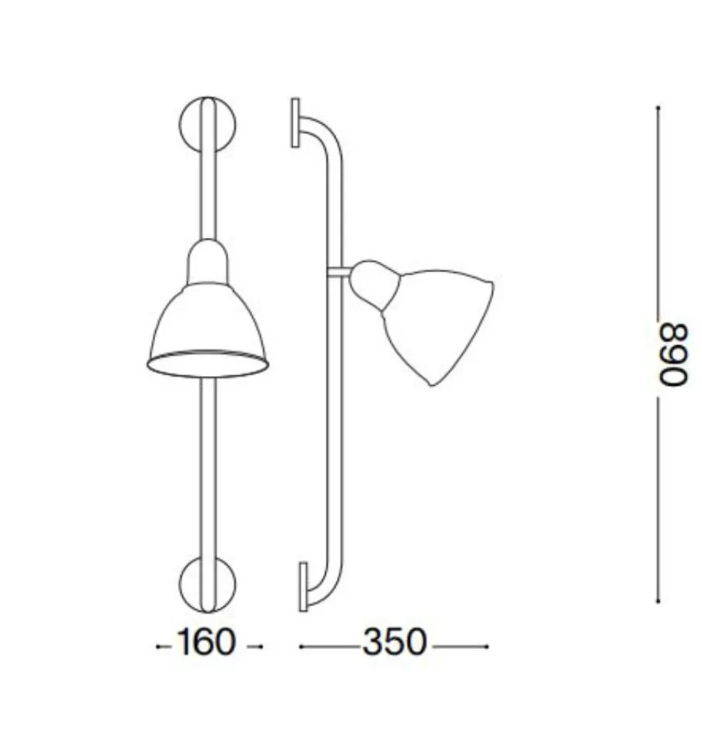 Applique Da Parete-Ideal Lux shower ap1 applique design orientabile nero opaco