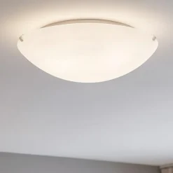 Plafoniere Moderne-Ideal Lux simply pl2 plafoniera moderna da cucina rotonda vetro bianco