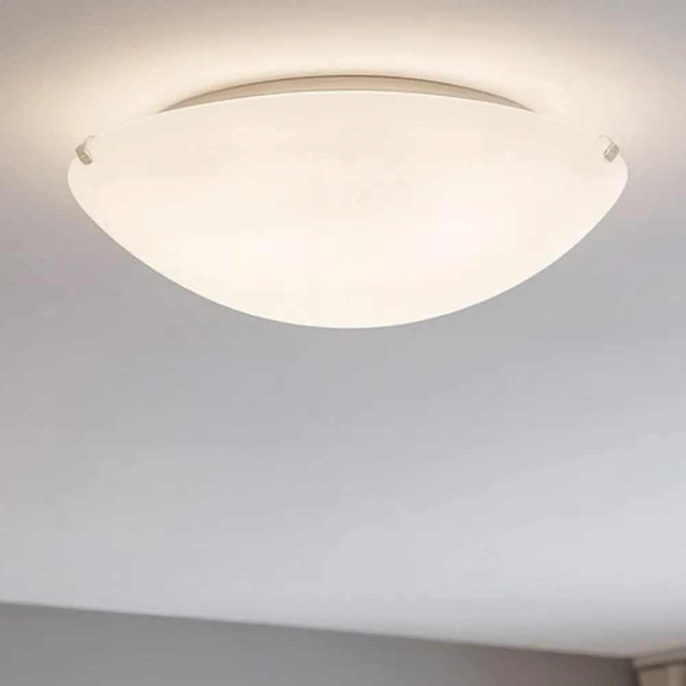 Plafoniere Moderne-Ideal Lux simply pl2 plafoniera moderna da cucina rotonda vetro bianco