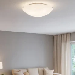 Plafoniere Moderne-Ideal Lux simply pl2 plafoniera moderna da cucina rotonda vetro bianco