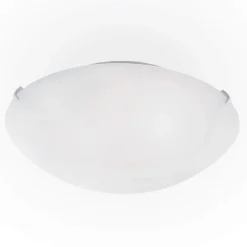 Plafoniere Moderne-Ideal Lux simply pl2 plafoniera moderna da cucina rotonda vetro bianco