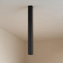 Faretti Da Soffitto-Ideal Lux sky pl1 faretto per cucina squadrato nero