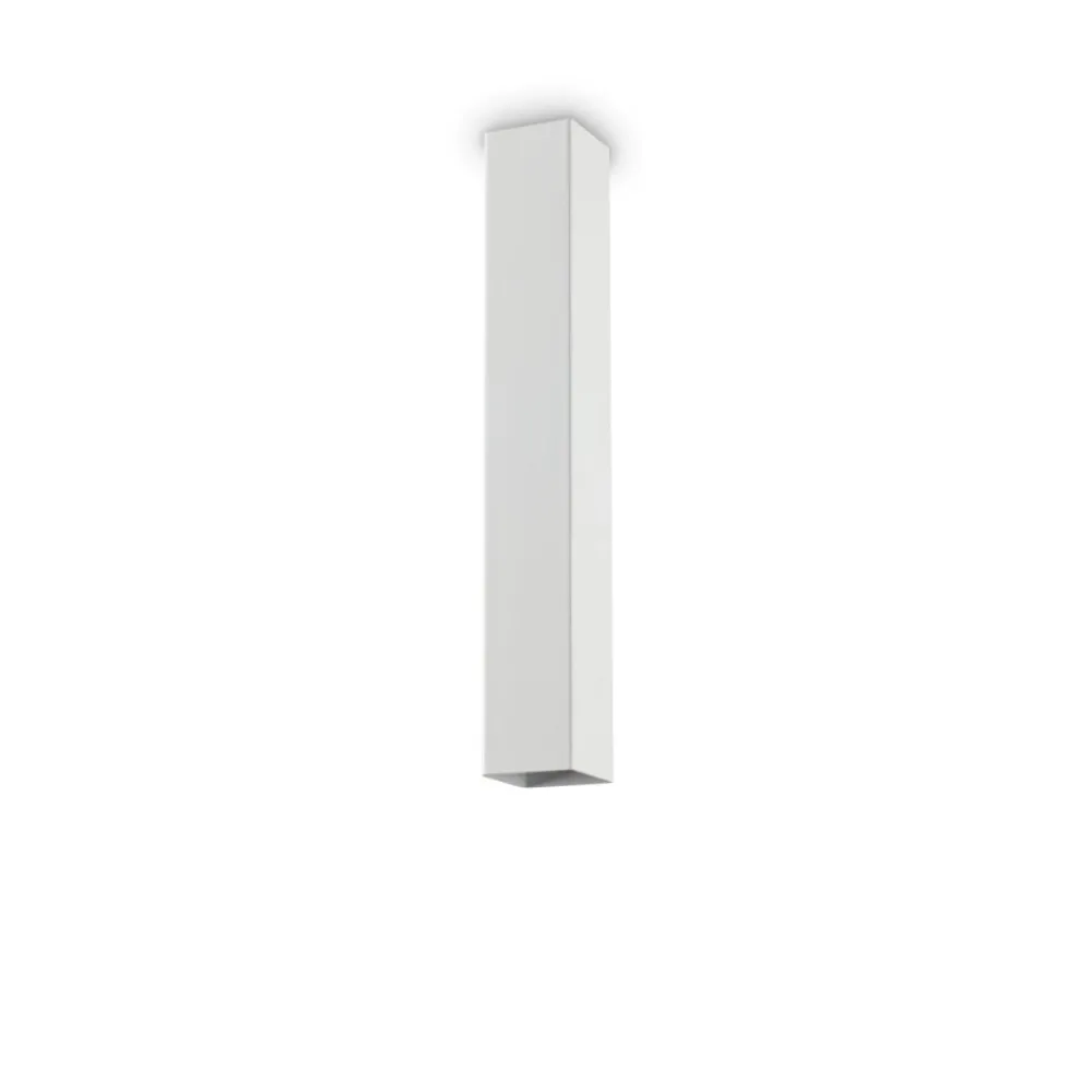 Faretti Da Soffitto-Ideal Lux sky pl1 h40 faretto da soffitto bianco squadrato