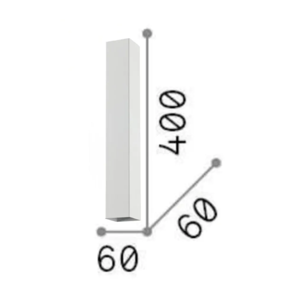 Faretti Da Soffitto-Ideal Lux sky pl1 h40 faretto da soffitto bianco squadrato